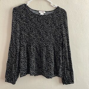 Smocked dotted blouse